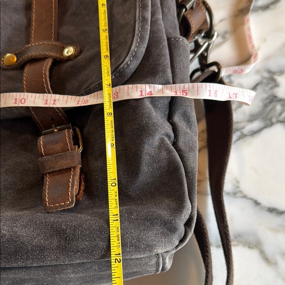 Waxed Canvas Messenger Bag with Leather Accents - Picture 13 of 13